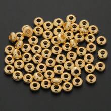 3mm/4mm/5mm Mixed Color Round Spacer Beads (Gold, Silver, KC Gold, White K), Smooth Alloy Spacer Beads For DIY Jewelry Making, Necklace Bracelet Earrings Pendant Charms