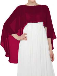 Women Ladies Soft Wedding Capes Wedding Jacket Wraps Chiffon Shrug Bridal Bolero Long Shawl And Wraps Evening Wedding Cover Up