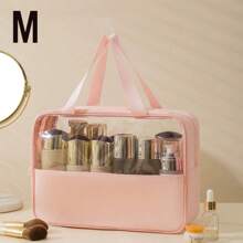 3-1pc Hanging Toiletry Kit Transparent PVC Toiletry Bag For Makeup Tools Waterproof Portable Zipper Make Up Organizer Minimalist For Women For Bathroom Wash Bag Gift For Mom Beach Bag Beach Essentials Beach Towel Organizer Beach Accessories Beach Stuff Holiday Bag Holiday Essentials For Summer For Vacation