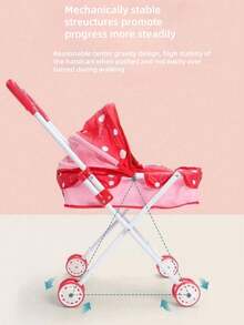 儿童迷你玩具推车，易于携带，可折叠，采用铝合金材质，适用于卧室、客厅、角色扮演和居家游戏 - 彩色 - 查看 4