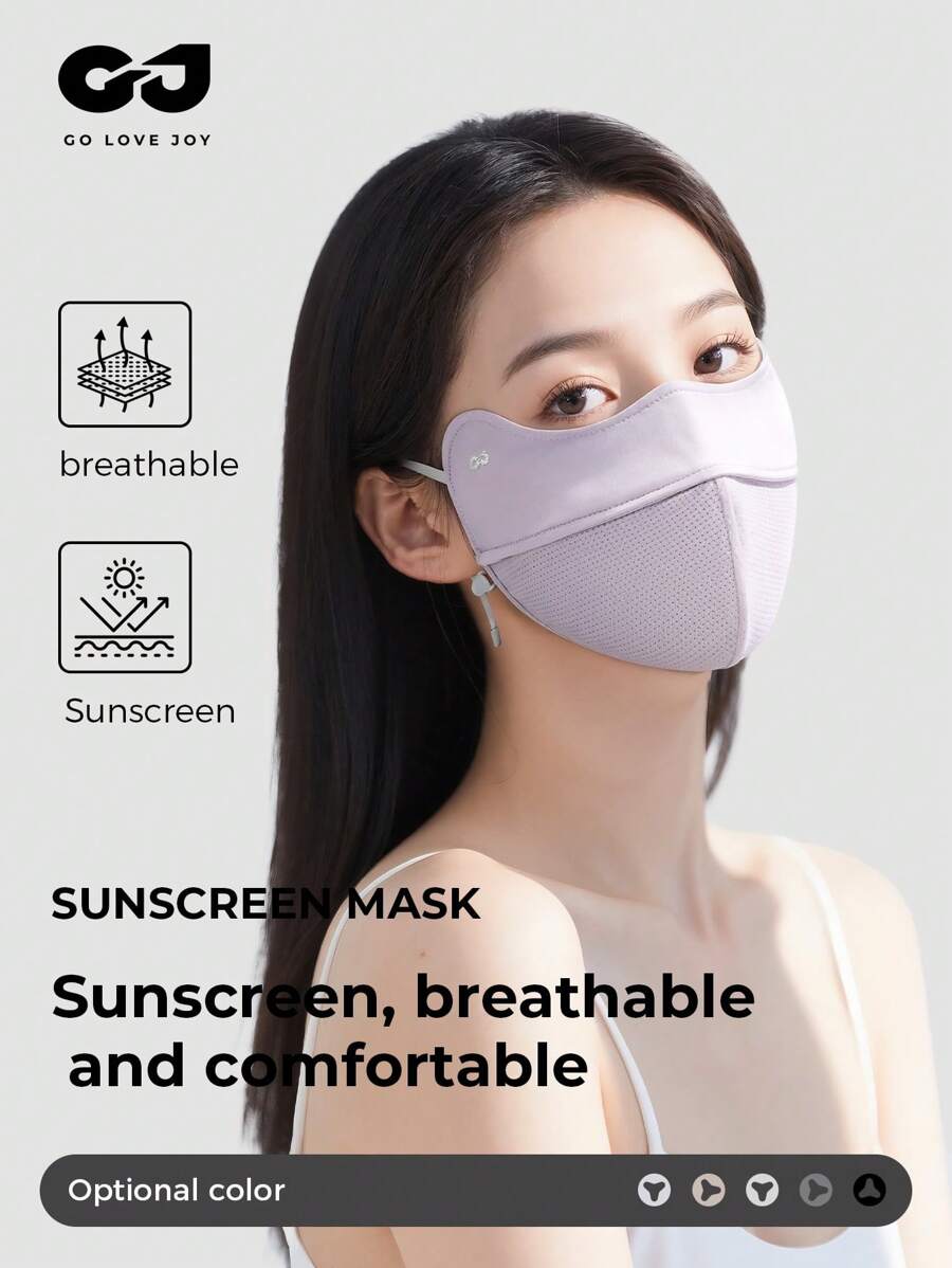 GOLOVEJOY 1 pieza de Mascarilla de Gasa con Lentejuelas Transpirable, Protección Solar UPF50+ Antivioleta Ultravioleta Liviana con Ganchos para las Orejas, Reutilizable para Mujer