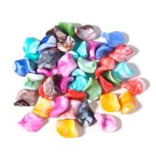 30 piezas/Paquete Cuentas de resina con forma de corazón y agujero grande de estilo pintura al óleo asimétrica y vintage, colores aleatorios, suministros de manualidades y joyería DIY para hacer pulseras, collares y colgantes