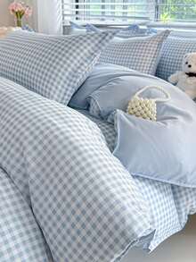 4pcs/Set Bedding Set, Dormitory/Bedroom Use, Double-Sided Printed Design, 1pc Duvet Cover + 1pc Bedsheet + 2pcs Pillowcases, Warm, Soft, Skin-Friendly, Fade-Resistant, Antibacterial