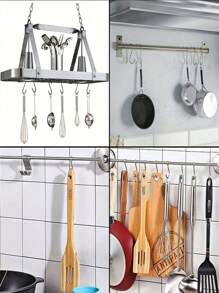 5/10/20/30/50PCS S-Shaped Metal Hooks,Heavy Duty Stainless Steel S-Hook With Scratch Resistant Cap - Small S-Shaped Hooks For Hanging Kitchen Utensils, Pans, Pots, Clothes, Bags, Towels, Plants,Adjustable, Wall Mounted Accessory Organizer(Random Color) Back To School