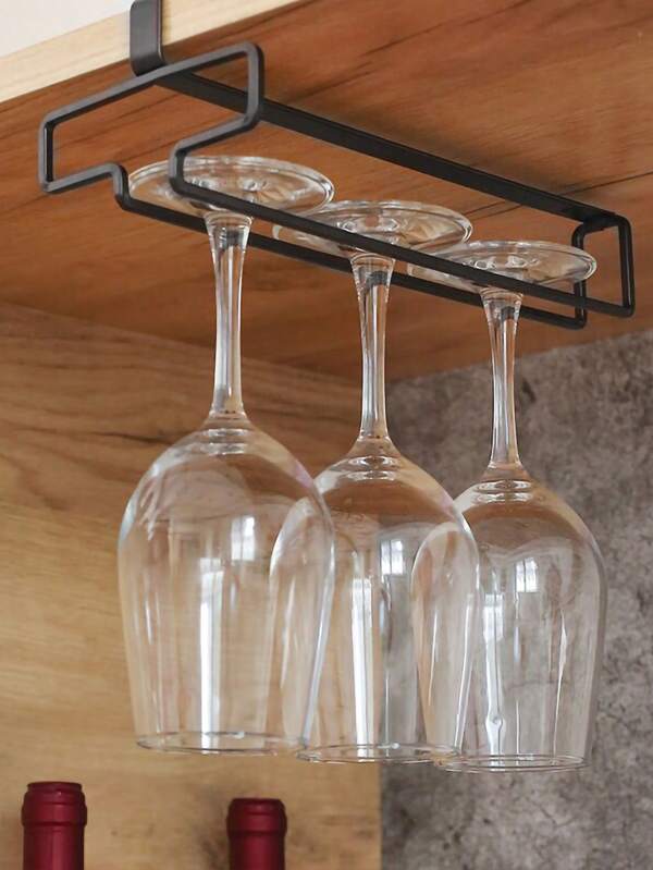 1 Stück hängender Weinglas-Halter, Weinglas-Halter zum Unterbauen ohne Bohren, Metall-Weinregal für Bar, Restaurant, Küche
