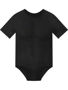 Men's One Piece Short Sleeve Romper T-Shirt Pajamas Bodysuit Solid Slim Fit Undershirt Leotard  Casual Jumpsuit Underwear Modal - 黑色 - 查看 7