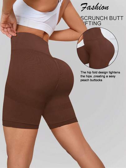 Women Seamless High Waist Yoga/Fitness Workout Shorts, Suitable For Gym Exercise, Spring/Summer