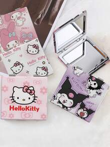 Sanrio Hello Kitty Spiegel Kuromi, Cinnamoroll, My Melody Anime Charaktere Katzen Portable Taschenspiegel Make-Up Tisch (einige Teile können zufällig sein)(Farbunterschiede zwischen verschiedenen Chargen), Haarstyling, Haarzubehör, Haarstyling Set, Haarpflegewerkzeuge