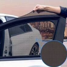 2/4 pièces Filet pare-soleil de voiture, rideau de protection UV pour fenêtre de SUV, filet pare-soleil automatique pour l'avant/l'arrière, moustiquaire de voiture, filet pare-soleil, écran anti-insectes de voiture, rideaux de fenêtre de voiture, maille pour les voyages et l'utilisation à la maison
