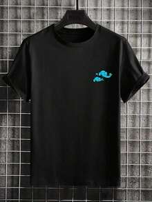 Men's Casual Short Sleeve Round Neck T-Shirt For Commuting, Emo, 2000s Style - màu đen - Xem 4