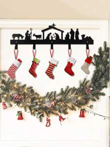 CIFbuy 1 Piece Of Exquisite Christmas Hook, Suitable For, Exquisite Craftsmanship, Unique Shape, Can Easily Hang Christmas Stockings, Lights And Other Decorations - A Great Choice To Add Christmas Atmosphere, Suitable For Bedrooms, Entrances And Other Spaces Decorative Hooks