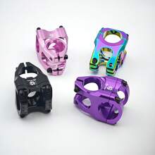 1 Stück Fahrrad Vorbau für Berg- & DH-MTB & Offroadfahrräder - Aluminium Legierung CNC gefertigt, leicht, hochwertig, haltbar, farbig, pink, lila, schwarz, 31,8*28,6*35mm, perfekt für Trail-Touren & Downhill-Abenteuer, eloxierte Oberfläche