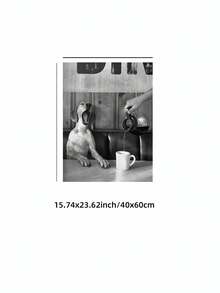 Tranh treo tường hình chó và cà phê phong cách cổ điển, ảnh đen trắng chú chó uống cà phê với khẩu hiệu "Luôn lạc quan" và họa tiết muối bạc, giấy in có vân, thích hợp cho góc quán cà phê/nhà bếp kiểu nhà nghỉ ven biển/trang trí lễ tốt nghiệp, món quà hoàn hảo cho phái nữ và trang trí tiệc cho người yêu cà phê (Tranh in không khung) - Tranh quán cà phê phong cách retro, trang trí tường quán cà phê ven biển, tranh nghệ thuật cho quầy bar người yêu chó. - Nhiều màu - Xem 11