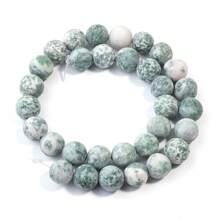 1pc Natural Matte Blue Dot Stone Round Beads, Multiple Sizes Optional 4/6/8/10/12mm, DIY Jewelry Making, Bracelets, Necklaces, Pendants, Crafts Accessories