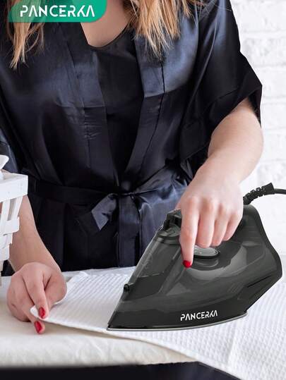 PANCERKA Krachtig compact stoomstrijkijzer voor kleding, wol, polyester, zijde, linnen en nylon, stoomstrijkijzer voor stoffen, antiaanbakplaat, SmartSteam, anti-druppelfunctie, automatische uitschakeling (EU-stekker)