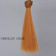 1pc Doll Style Solid Color Straight Hair Wig, High Temperature DIY BJD Styling Wig, Short Straight Wig, Black/Multi-Color 15cm - Multicolor - View 8