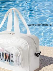 1 Peça Bolsa Grande de Moda Simples com Capacidade Ampla, Bolsa Transversal de Compartimento Único, Bolsa Separadora de Seco e Úmido, Bolsa Multibolso com Bolso Visível, Bolsa a Prova d'Água a Laser para Praia, Viagem Curta, Negócios, Viagem, Natação, Fitness, Praia, Armazenamento, Esportes, Fitness, Multiuso para Carregar Roupas, Sapatos, Cosméticos, Bolsa de Viagem, Necessidades de Viagem, Férias, Verão, Volta às Aulas, Bolsa Escolar, Bolsa Impermeável para Artigos de Higiene Pessoal