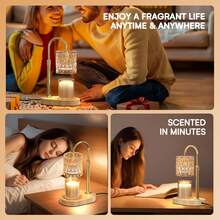 Candles Warmer With Timer And Dimmer, Adjustable Height Candle Melter, Electric Wax Warmer Vintage Home Decor For Jar Candles,2 Bulbs - Vàng - Xem 5