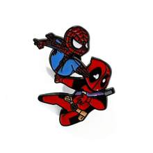 Disney 1/5 Stück Cartoon Figur Ansteck-Set, personalisierter Spinne-Man Deadpool Emaille-Pin, Rucksack, Kleidung, Schmuckzubehör, Metall-Abzeichen, Geschenke für Freunde, Rucksack für die Schule