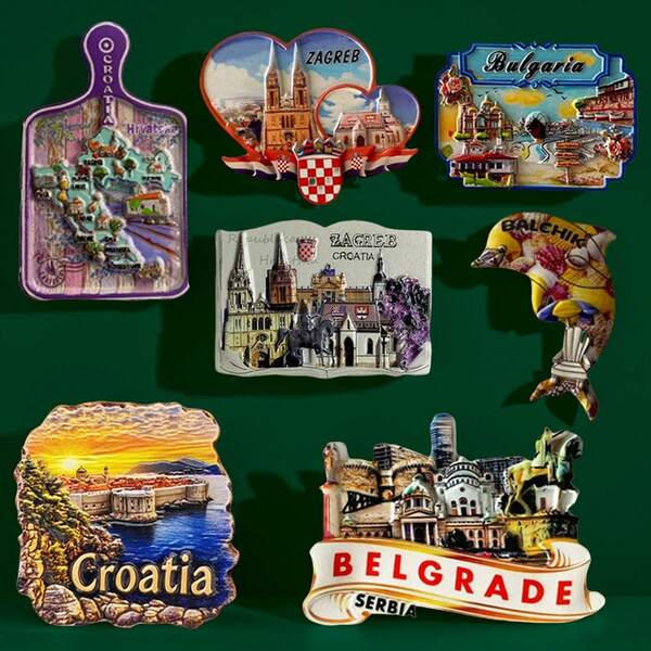 1 pieza Imán de nevera de regalo decorativo 3D de recuerdo de Grblje, Croacia