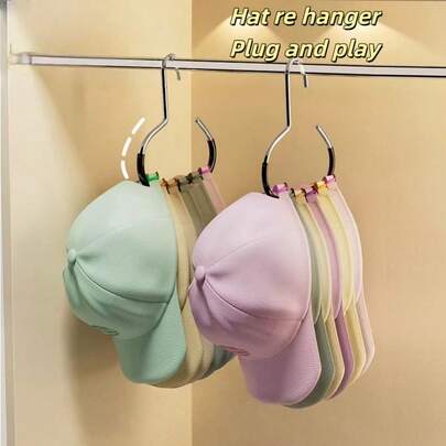 10pcs Random Colors Cap Storage Organizer, Dormitory Wardrobe Interior Hanging Cap Rack, Multifunctional Hat Display Holder,Mother's Day,Mom,Mother's Day Gift,Flower,Jewelry,Mother's Day Decorations,Mother's Day Party Supplies,Women,Pink,Gift Set