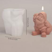 1pc Santa Claus Candle Silicone Mold DIY Gypsum Resin Mold, Suitable For Holiday Decorations And Gifts