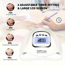 UV Nail Lamp UV Light For Gel Nails, Nail UV Lamp Gel Nail Lamp Professional Fast Curing Light UV Nail Light With 4 Timer Setting Auto Sensor, LED Smart Gel Nail UV Light For Gel Polish - SUV7 - 查看 2