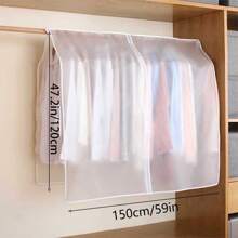 1pc Hanging Garment Bag, Transparent Clothing Cover Protector For Suits, Coats, Dresses, Storage Organization, Anti-Dust Clothing Protector Bag For Wardrobe Clothing Protective Cover, Dust-Proof Clothing Cover, Wardrobe Protective Cover, Clothing Dust-Proof Cover, Clothing Cover, Long Clothing Cover, To Prevent Dust, Moisture, Insect Pests, Travel Clothing Bag, Portable Clothing Cover, Foldable Clothing Protective Cover, Seasonal Clothing Protection, Seasonal Clothing Storage Cover, Moisture-Proof Clothing Bag, Transparent Dust-Proof Cover, Dress Dust-Proof Cover, Wedding Dress Protective Cover, Suit Cover, Workwear Cover, Clothing Used In Formal Occasions, To Prevent Dust, Wrinkles And Quality Degradation, Suitable For Hanging Dresses, Wedding Dresses Or Business Suits. Wedding Dress Storage,Personalized Wedding Favors,Wedding Decor,Groom Dust Cover,Bride,Bridal,Best Man, Bridesmaid