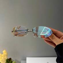 1 Stück elegante sternförmige rahmenlose ovale transparente Modebrillen für Frauen