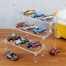 1pc-楼梯形透明亚克力展示架桌面车模收纳架玩具公仔玩具小型展示收纳桌