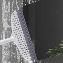 Escoba raspadora de silicona, limpiaparabrisas mágico, limpiaparabrisas de vidrio de alto lugar, fregona para suelo, escoba de limpieza de empalme para el hogar, agua de barrido para baño - Blanco - Gancho - Ver 5