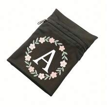 1 件黑色手腕钱包，带字母花卉印花图案 - 安全拉链开合、超透气网眼、臂式手机袋、紧凑型迷你零钱包 - 非常适合积极的生活方式，是户外运动、跑步和健身活动爱好者的理想选择 - 黑色 - 查看 30