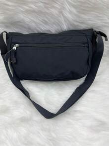 Unisex Waterproof Nylon Crossbody Bag - Black - View 3