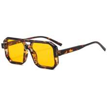 1 buc Ochelari de soare retro cu ramă pătrată pentru femei, accesorii de călătorie și plajă, blocare a culorilor, stil boho, pentru vacanță de vară la plajă, în aer liber, călătorii