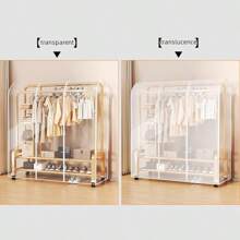 1 Stück hochwertige großvolumige Mantelregal Staubabdeckung, multifunktionale transparente wasserdichte Kleiderbügel Abdeckung, waschbare Hängeaufbewahrungstasche mit Doppel-/Einzelreißverschluss, verwendet für Kleiderschrank Aufbewahrung - zum Schutz vor Staub und Feuchtigkeit für Mäntel, Anzüge, Kleider, Schlafzimmer, Organizer, Heimlagerung, Damenhosen in Schwarz