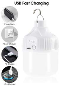 500mAh Camping Light, Rechargeable USB LED Bulb, Portable Emergency Lamp For Tent, Working Light