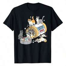 Funny Cat Mom Cat Dad Cat Lover Therapist Nurse ER Outfit T-Shirt Versatile Women's T-Shirts Tee - màu đen - Xem 1