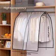 1pc Hanging Garment Bag, Transparent Clothing Cover Protector For Suits, Coats, Dresses, Storage Organization, Anti-Dust Clothing Protector Bag For Wardrobe Clothing Protective Cover, Dust-Proof Clothing Cover, Wardrobe Protective Cover, Clothing Dust-Proof Cover, Clothing Cover, Long Clothing Cover, To Prevent Dust, Moisture, Insect Pests, Travel Clothing Bag, Portable Clothing Cover, Foldable Clothing Protective Cover, Seasonal Clothing Protection, Seasonal Clothing Storage Cover, Moisture-Proof Clothing Bag, Transparent Dust-Proof Cover, Dress Dust-Proof Cover, Wedding Dress Protective Cover, Suit Cover, Workwear Cover, Clothing Used In Formal Occasions, To Prevent Dust, Wrinkles And Quality Degradation, Suitable For Hanging Dresses, Wedding Dresses Or Business Suits. Wedding Dress Storage,Personalized Wedding Favors,Wedding Decor,Groom Dust Cover,Bride,Bridal,Best Man, Bridesmaid