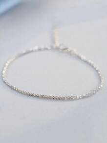 2 pièces Chaîne en cuivre Bracelet de cheville ciel étoilé brillant, bracelet de cheville simple éclair