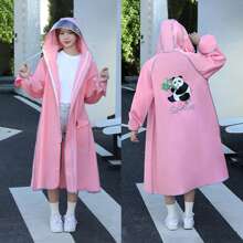 Lächelnde Panda Mode Regenjacke mit verlängertem EVA Material, haltbar und atmungsaktiv für Herren und Damen, geeignet für Outdoor Wandern | Elektrisches Fahrrad Fahren Regenjacke