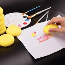 Set de 16 herramientas de pintura, esponja de limpieza con estampado de flores, herramienta de sello y estampado, materiales DIY para grafiti con cabeza de champiñón