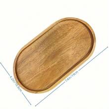 天然相思木木制托盘，适用于餐点、奶酪板、寿司、甜点、婚礼、派对、厨房装饰托盘、多功能小吃托盘，适合感恩节、圣诞节、母亲节和其他节日派对使用 - 咖啡棕 - 查看 13