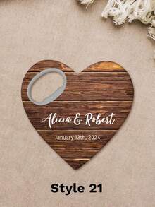 Heart-Shaped Bottle Opener, Wedding Guest Gift, Customized Bottle Opener, Personalized Heart Design, Wedding Party Favor, Personalized Wedding Favor, Heart-Shaped Bottle Opener With Thank You Card, Suitable For Christening, Bridal Shower, Apparel Accessories, Fashionable Autumn Style, Gift For Boyfriend, Girlfriend, Family, Friends - Multicolor - View 11