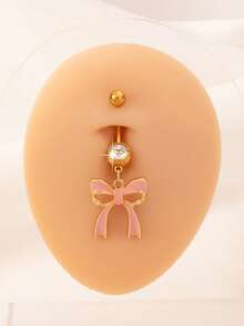 1 件优雅滴釉蝴蝶锆石肚脐环，适合女性日常佩戴 - 款式2 - 查看 1