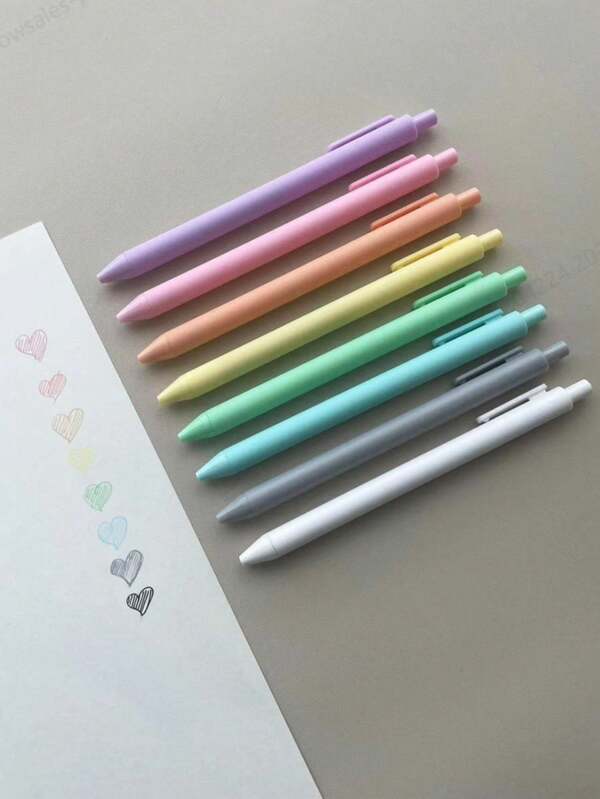 أقلام حبر جاف ذات ألوان الماكرون، أقلام قابلة للسحب 0.5 مم للطلاب والامتحانات، أقلام توقيع سريعة الجفاف، حبر أسود