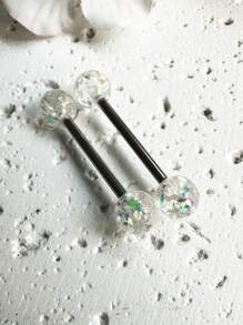 2025 Latest Colorful Tongue Ring With Glitter Sequins, Cute Multi-Color Options For Women, Students And Party Wear