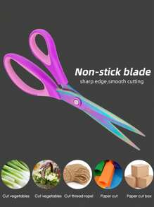 Household Tailor Scissors, Sewing Shears, Multi-Functional Handcraft Scissors, Office Scissors, Stainless Steel Titanium Plated Colorful Scissors, Hardened Sharp Blades, Ergonomic Design