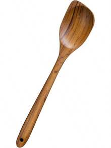 FG-Soup Spoons13.5 Teak , Wooden, Mixing  Handcft Fm Teak |   Healthy And H Moist Resistance Non Stick Okredinnerware Gold Spoon