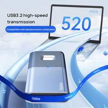 Lenovo TU800行動硬碟 手機電腦直連 高速傳輸 Mac/Win免運驅動 迷你防摔 指紋解鎖+密碼防護 太空灰 - 太空灰 - 查看 3