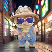 17cm Outfit Accessory, T-Shirt Suspender Pants Clothing Blind Box Plush Doll Removable Outfit Set, Suitable For 1st And 2nd Generation Dolls (Clothes Only, No Shoes). Fits 15cm-17cm (5.9 Inches-6.69 Inches) Dolls, Doll Clothes/Shoes Replacement, Suitable For Birthday, Holiday, Valentine's Day Gifts, Suitable For Everyone (Clothes Only, No Dolls Sold)